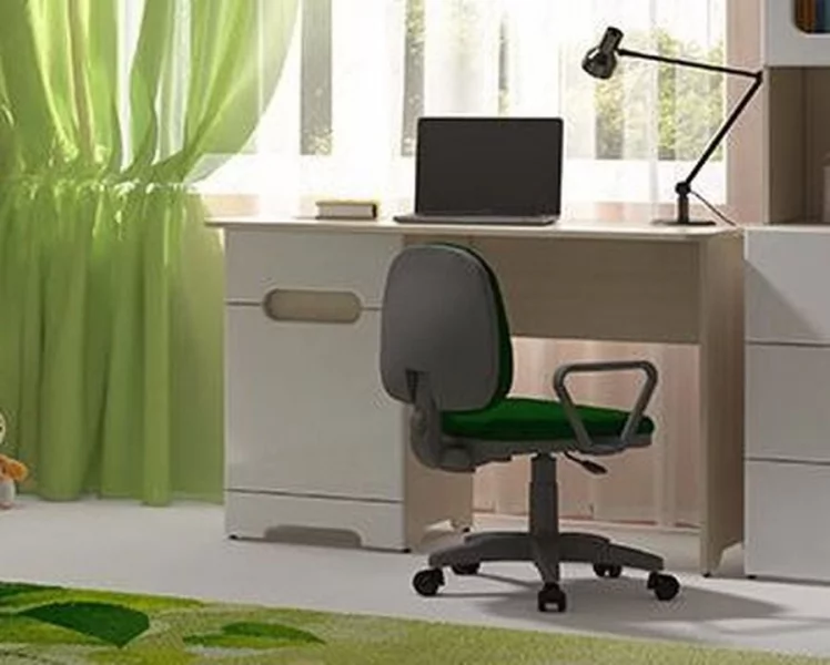 Стол Палермо-3 Юниор Ясень шимо светлый Белый глянец_3