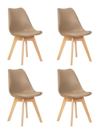 Стул обеденный DOBRIN JERRY SOFT (ножки светлый бук, цвет сиденья бежевый (GR-03)) 4 шт_0