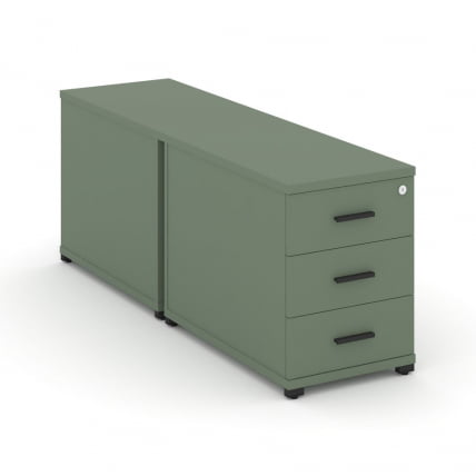 Тумба двухсторонняя опорная приставная с 3-мя ящиками CONCEPT CN.DTGO-001 B/W Кобо Черный_0