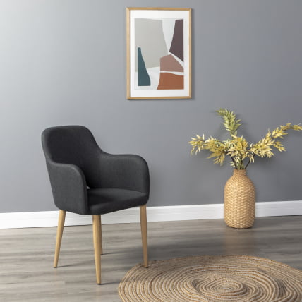 Кресло Ледгер К темно-серый/нат.дуб / Ledger_4