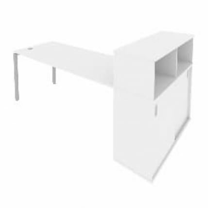 Рабочая станция с опорным шкафом-купе Metal System Б.РС-СШК-3.5 Белый/Серый_0