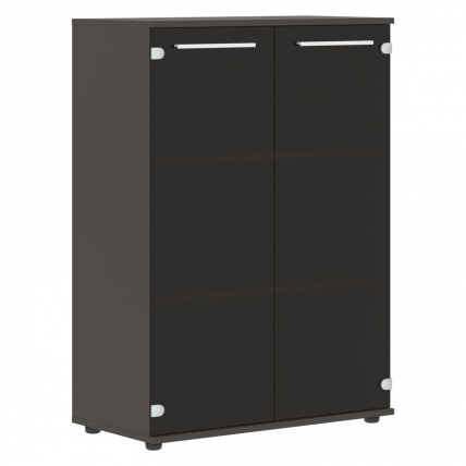 Шкаф со стеклянными дверьми EDIS EMCS 85.2 Белый Мокко_0