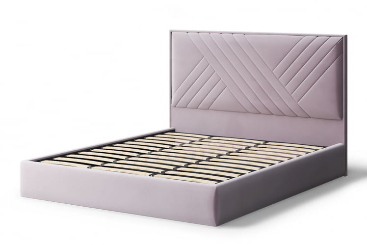 Кровать МИРА 2000*1200мм (без опор), велюр NEO 15 (лиловый), (б/основания, б/матраса)_1