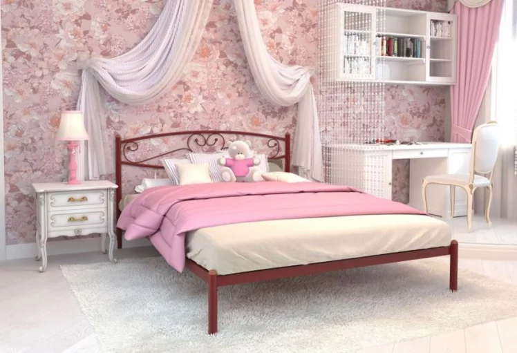 Кровать Каролина 1200х2000 Красная_1