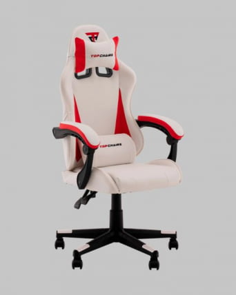 Кресло спортивное TopChairs Phantom бело-красный_0
