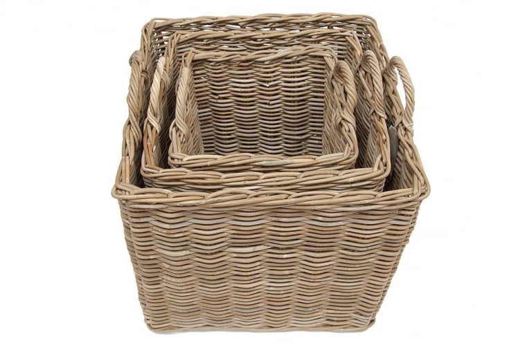 Корзина Secret De Maison Nambo (набор из 3 штук) натуральный ротанг, 57*57*50/58, 47*57*47/55, 36*36*43/50 см, Натуральный Кубу / Natural Kubu_0