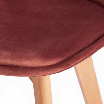 Стул TULIP SOFT (mod. 74) / 1 шт. в упаковке вельвет/дерево , 54 х 47 х 83 см , коралловый (HLR 44)/натуральный_6