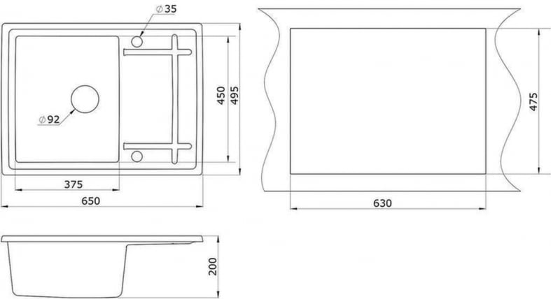 Кухонная мойка GRANULA 6501 Базальт_2