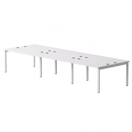 Бенч-система на 6 мест на металлокаркасе, опоры 90 гр Everprof EVO 254S219 Белый_0