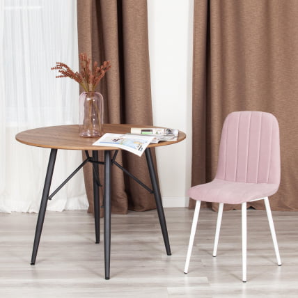 Стул ARC Велюр/металл , 46 х 52 х 88 см, пыльно-розовый/белый_8