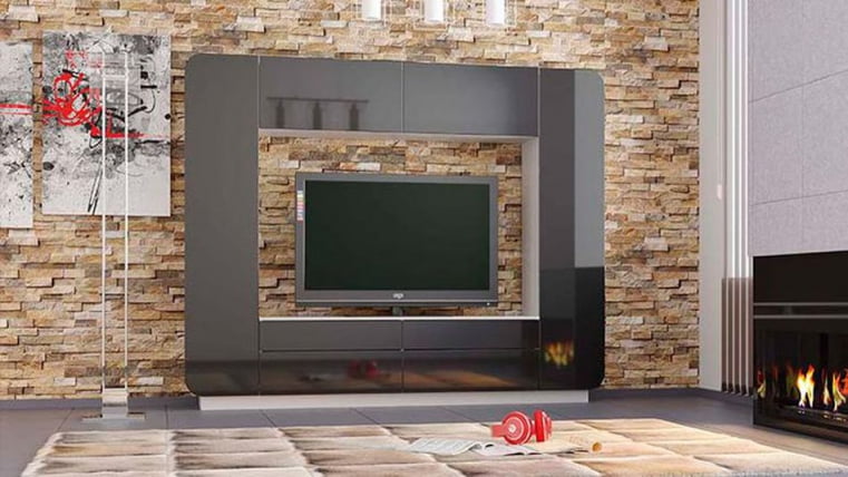 Шкаф многоцелевого назначения Лаванда-2 Белый Черный глянец_2