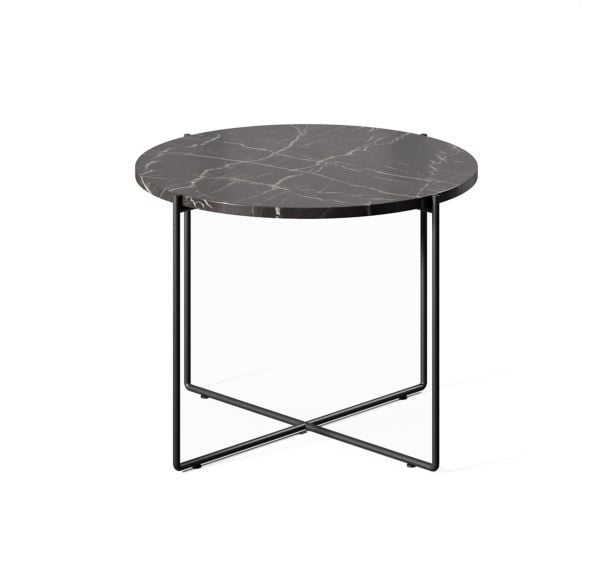 Стол кофейный SPRUT Marble 50*45 МРАМОР/ЧЕРНЫЙ_0