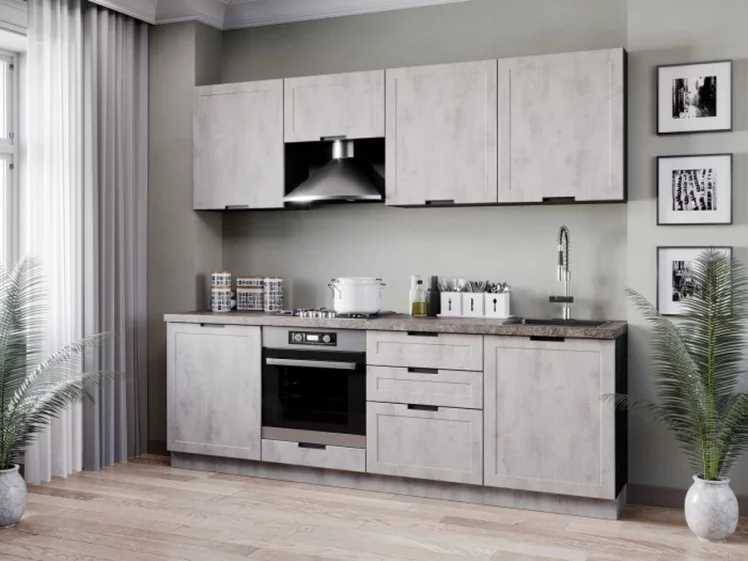 Шкаф кухонный 800 Джамис ЛД 296.360.000.064 Черный Белый камень_2