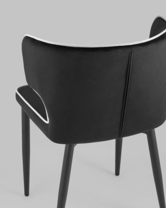 Стул Матео с кантом велюр Черный_2