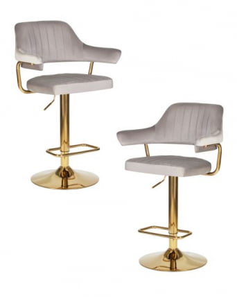 Стул барный DOBRIN CHARLY GOLD (серый велюр (MJ9-75)) 2 шт_1