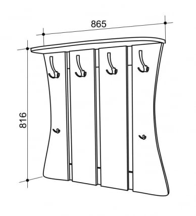 Настенная вешалка Уют-2 Ясень Шимо темный_1