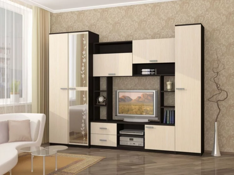 Гостиная Флора Венге Дуб Беленый_0