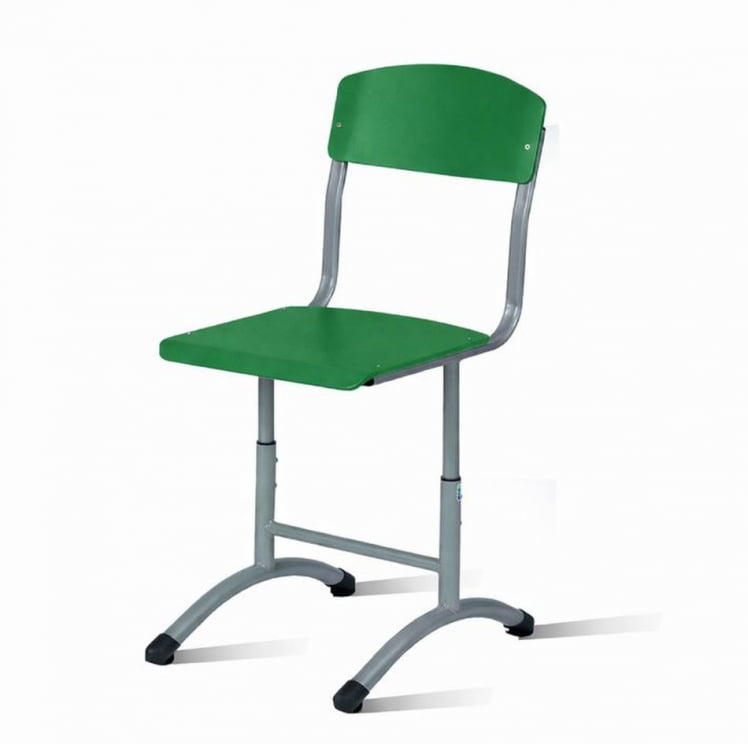 Стул ученический регулируемый ФГК (рост 3-5) 390х487 мм ЛДСП Зеленый РАЛ 6001/Металл Серый / RAL_0