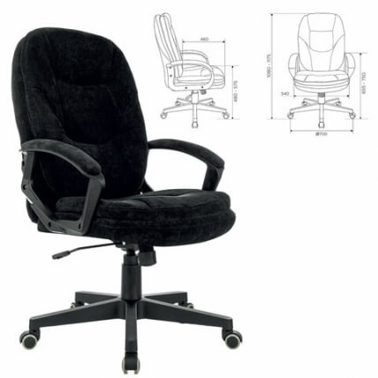 Кресло офисное BRABIX PREMIUM Trend EX-568 велюр Черное_0