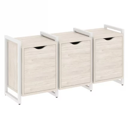 Тумба на регулируемых опорах наборная. Вариант №5 LOFT VR.L-TN-5.O Металл белый Денвер светлый_0