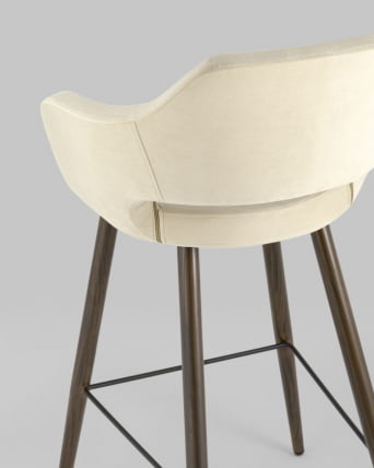 Стул барный Саймон Б велюр Бежевый_4