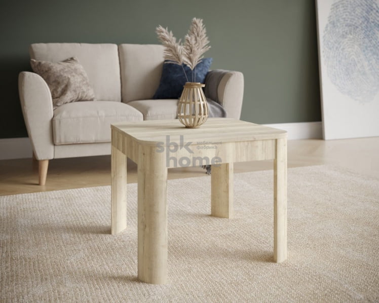 Стол журнальный, Квадро (550*550*450) Дуб галифакс белый, 61003 _1