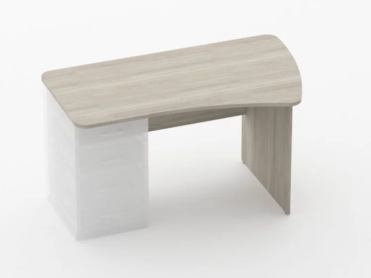 Стол эргономичный под встроенную тумбу Glassy 1.121.14Пр Дуб сантана светлый_0