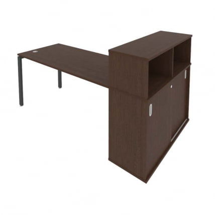 Рабочая станция с опорным шкафом-купе Metal System Б.РС-СШК-3.4 Венге/Антрацит_0