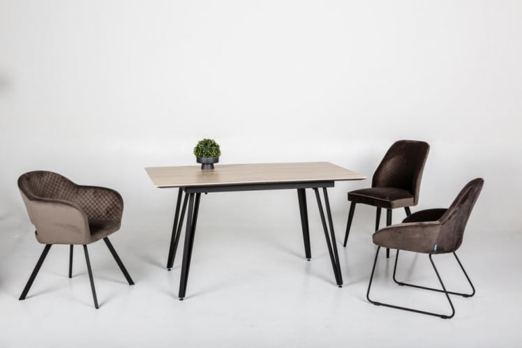 Стол раскладной Диего 140-180 white Мрамор графит_4