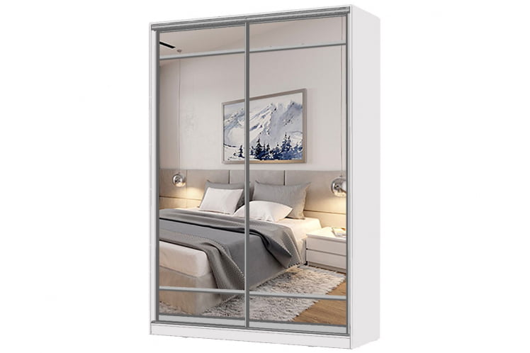 Шкаф-купе 2-х дверный Виктория 1600х584х2300, Белый 16ДЗЗЗДЗЗЗ-ПП-Б 310-344_0