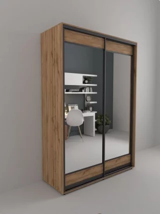 Шкаф-купе 2-х дверный Акцент-Лайт 3 1600х600 Дуб крафт золотой_0