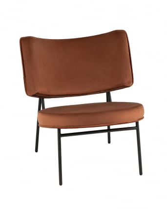 Кресло District Lounge велюр Шоколадный_0