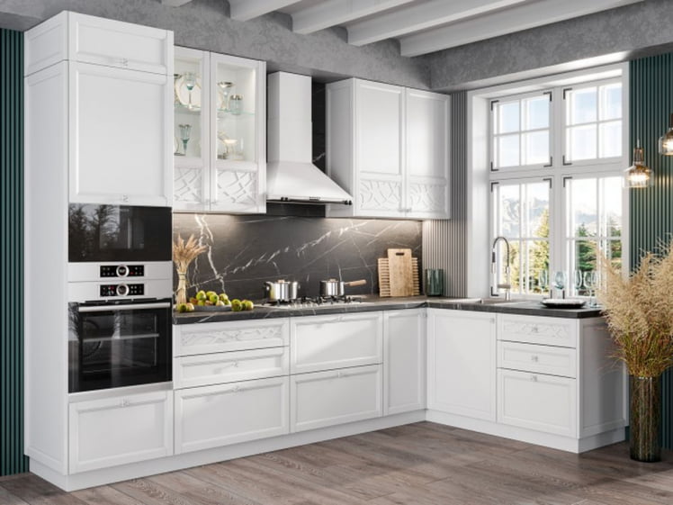 Шкаф для посуды 600 с 4 дверями Джулия ЛД 284.470.000.031 Белый_2