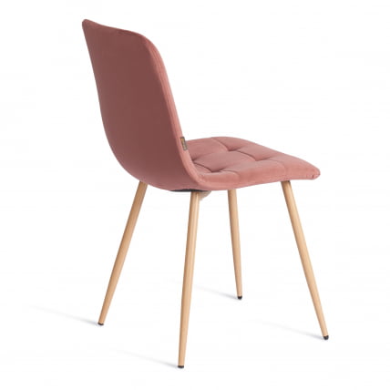 Стул CHILLY (mod. JSC-220) Велюр/металл , 44,5х52,5х88 см, Coral (коралловый) HLR44 / натуральный_2