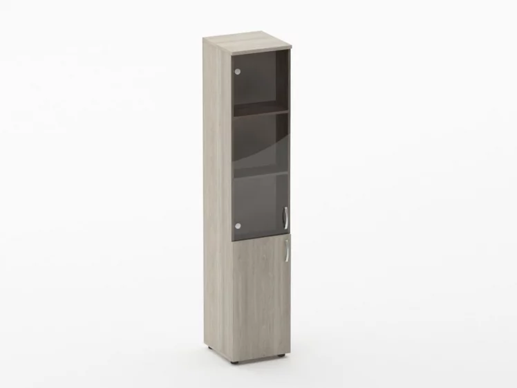 Шкаф высокий со стеклом Glassy 6.19.15Л Дуб сантана светлый_0