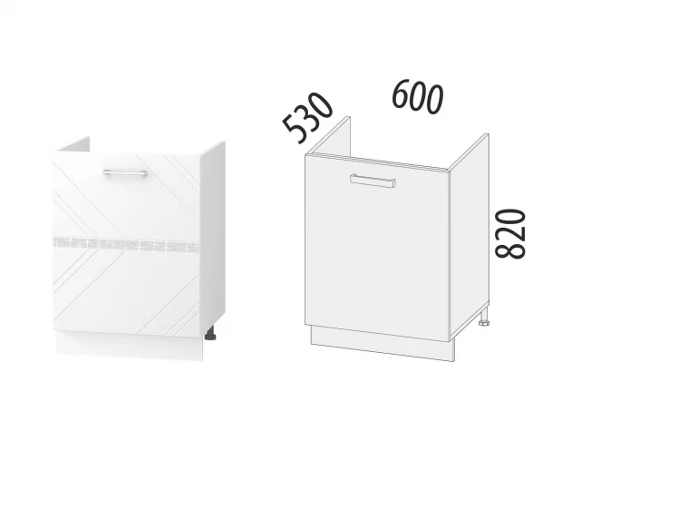 Напольный шкаф под мойку (лев/прав) Бьянка 102.73_1