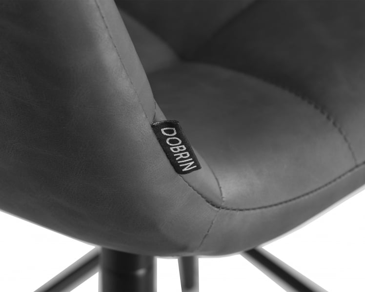 Стул полубарный DOBRIN OLIVIA (черные матовые ножки, серая антрацитовая винтажная экокожа (RU-08))_7