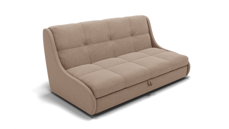 Диван Куба 1400 (ЗР) Цвет фасада: Светло коричневый; Тип: Прямой; Материал фасада: Металл/Велюр_0