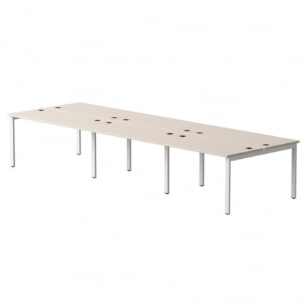 Бенч-система на 6 мест на металлокаркасе, опоры 45 гр Everprof EVO 254S015 (3540) Кашемир Белый_0
