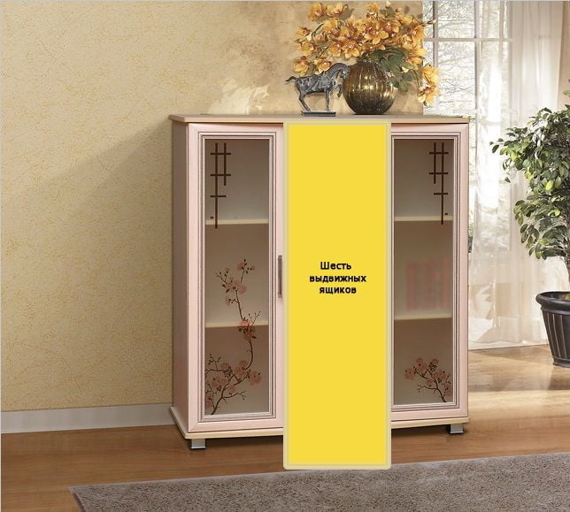 Комод многофункциональный Фант (рамочный) ЛДСП с накладками МДФ, Млечный дуб_2