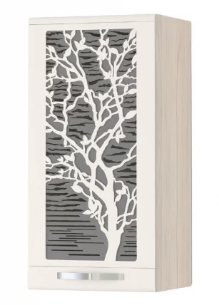 Кухонный шкаф с решеткой (лев/прав) Графит 74.23 Сосна Астрид-Ваниль_0