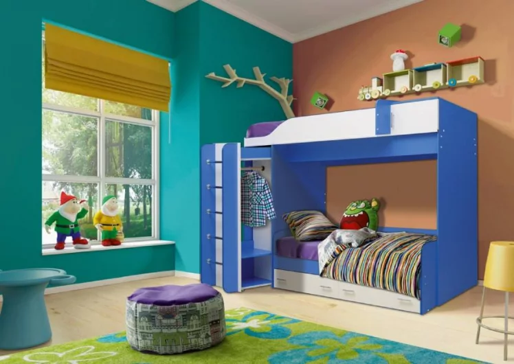 Кровать детская двухъярусная Юниор-8 Желтый/Белый_0