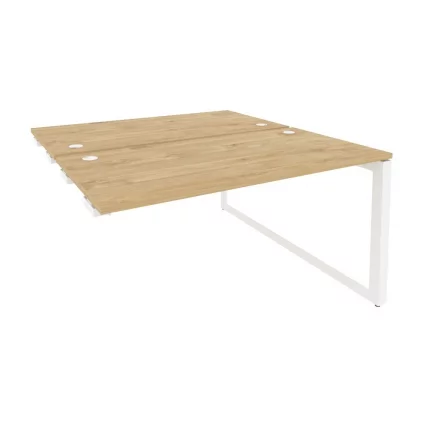 Стол-приставка двойной на О-образном м/к к опорым элем. ONIX O.MO-D.SPR-3.7 Тиквуд Светлый/Белый_0