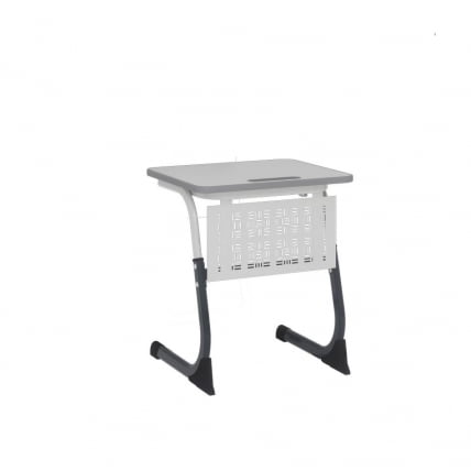 Парта одноместная регулируемая по высоте СМАРТЙ ПЛУС 600х500 с антивандальной  полиуретановой кромкой (рост 5-7) Антрацит/Белый/Серый / SMARTY PLUS_0