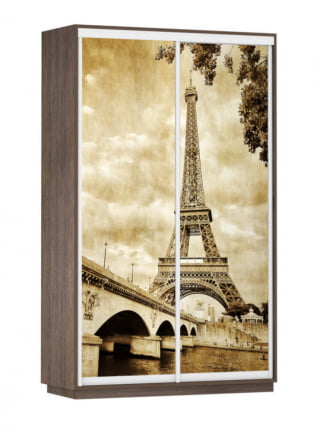 Шкаф-купе двухдверный Экспресс Дуо 1400х2200h Париж/Венге_0
