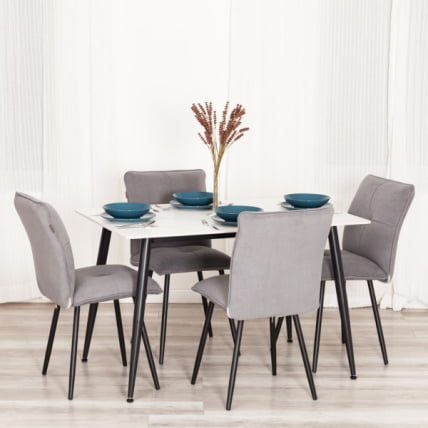 Стул обеденный Sweet велюр, серый/черный, 29, 46х55х88_2