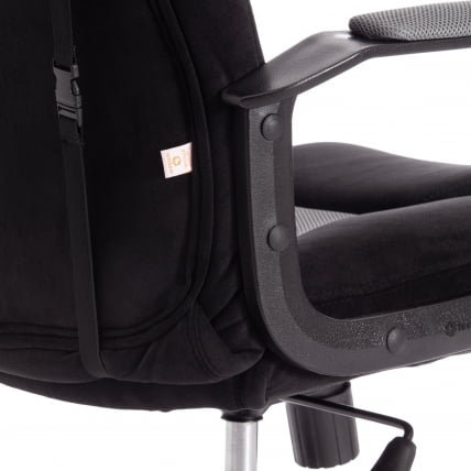 Кресло DRIVER (22) флок/ткань, черный/серый, 35/TW-12_11