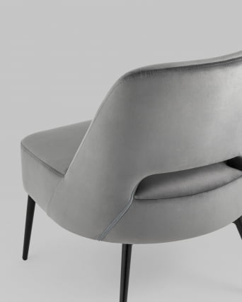 Кресло лаунж Бостон велюр Темно-серый_6