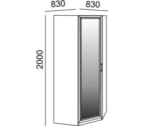 Угловой шкаф Остин Модуль №1 Ясень шимо светлый_2