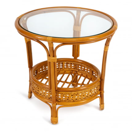 Комплект PELANGI 02/15 ( стол со стеклом + 4 кресла ) [без подушек] ротанг, кресло 65х65х77см, стол диаметр 64х61см, Honey (мед)_7